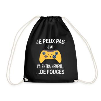 Je peux pas j'ai entraînement de pouces - Sac de sport léger - noir - Devant