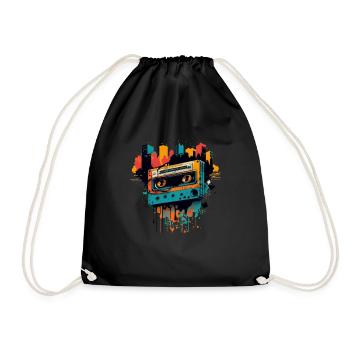 Retro Mixtape - Drawstring Bag - black - Front