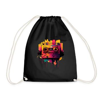 Retro Mixtape - Drawstring Bag - black - Front