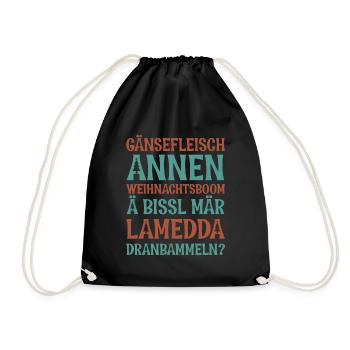 Weihnachtbaum & Lametta (Sächsisch-Edition) - Turnbeutel - Schwarz - Vorne