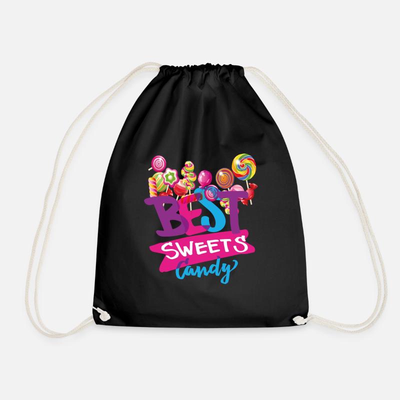 candy best candy - Drawstring Bag - black