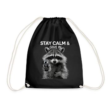 Mème raton laveur - Sac de sport léger - noir - Devant