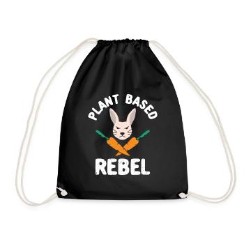 Pflanzliches Rebellenkaninchen Funny Easter Vegan - Turnbeutel - Schwarz - Vorne