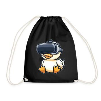 Ente Erpel VR Virtual Reality Gamer Zocker Süß - Turnbeutel - Schwarz - Vorne