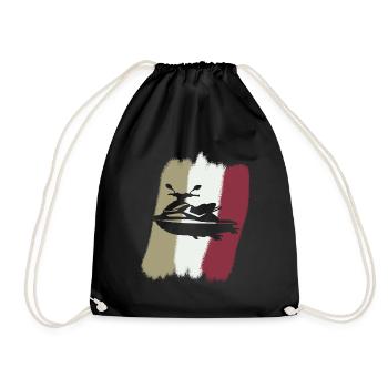 Jet skiing Water sports Wakeskating - Drawstring Bag - black - Front