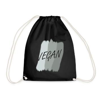 Vegan Organic - Drawstring Bag - black - Front