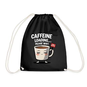 Caffeine Loading - Low Battery - Drawstring Bag - black - Front