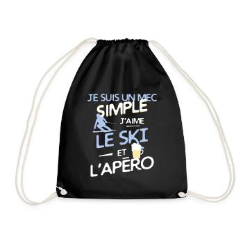 SKI - un mec simple - Sac de sport léger - noir - Devant