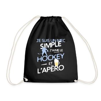 Hockey sur glace - un mec simple - Sac de sport léger - noir - Devant