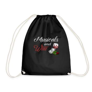 Musikals theater and wine - Drawstring Bag - black - Front
