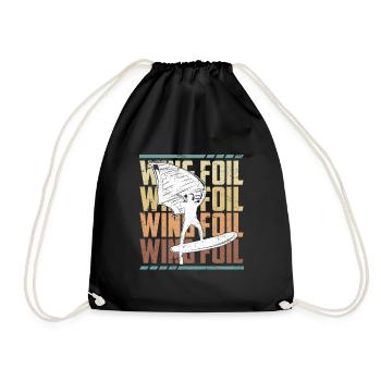 Wing Foil Wing Surf Spruch Logo Schriftzug - Sac de sport léger - noir - Devant