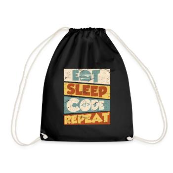 Programmeur développeur IT Spruch Eat Sleep Code - Sac de sport léger - noir - Devant