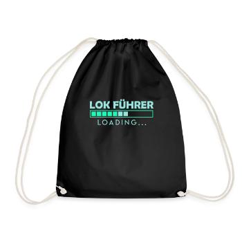 Lok Führer Lokführer Geschenk werdender Zug Führer - Turnbeutel - Schwarz - Vorne