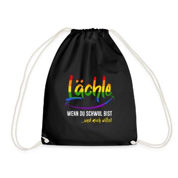 Lächle wenn du Schwul bist Gay Pride LGBT Pride - Turnbeutel - Schwarz - Vorne
