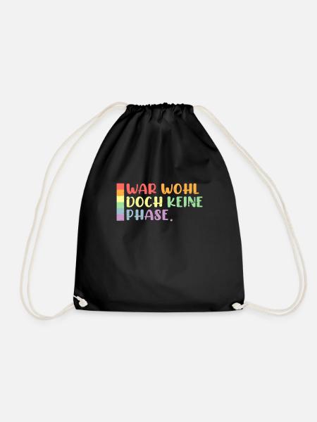 LGBT Gay Pride Flagge War wohl doch keine Phase - Turnbeutel - Schwarz
