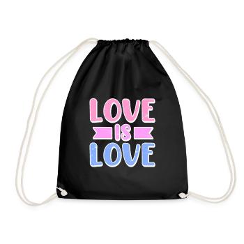 Homosexuell Bi Bisexuell Spruch Love is Love - Turnbeutel - Schwarz - Vorne