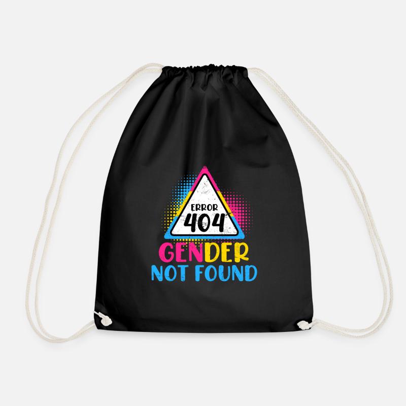 Error 404 Gender not Found Bisexuell Pansexuell - Turnbeutel - Schwarz
