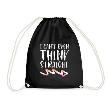 I can't even think straight lesbian saying - Drawstring Bag - black - Front