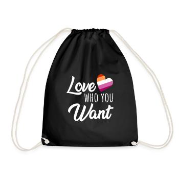 Lesbien Sort Love who you want Lesbian Pride - Sac de sport léger - noir - Devant