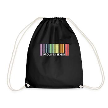 Gay Saying Proud to Be Gay Gay Gift - Drawstring Bag - black - Front