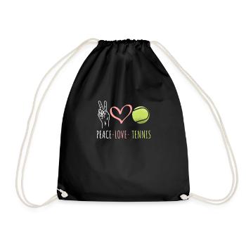 Peace Love Tennis tennis tennis tennisball amour - Sac de sport léger - noir - Devant