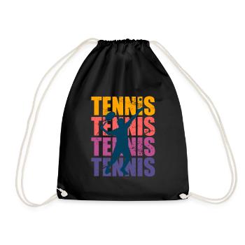Tennis tennis logo vintage sportif - Sac de sport léger - noir - Devant