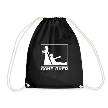 Lustiger Bräutigam Spruch Game Over Gaming Spruch - Turnbeutel - Schwarz - Vorne