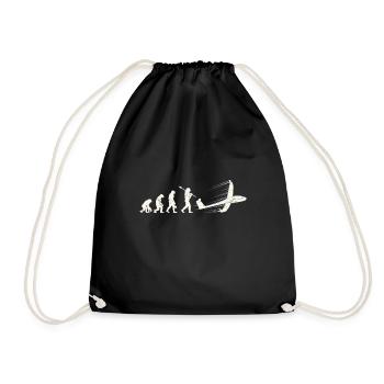 Glider Pilot Evolution Monkey Human - Drawstring Bag - black - Front