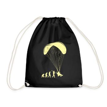 Paramotor Evolution Affe Mensch Paraglider - Turnbeutel - Schwarz - Vorne