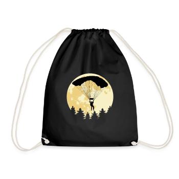 Fallschirmspringer Vollmond Skydiving Logo - Turnbeutel - Schwarz - Vorne
