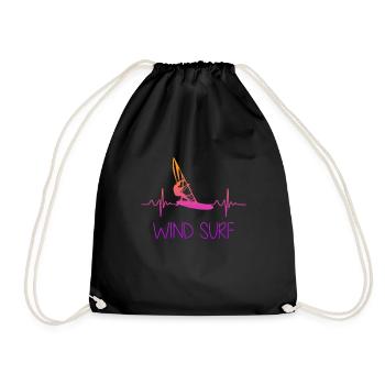 Windsurfer Frauen Geschenk Herzschlag Herz - Sac de sport léger - noir - Devant