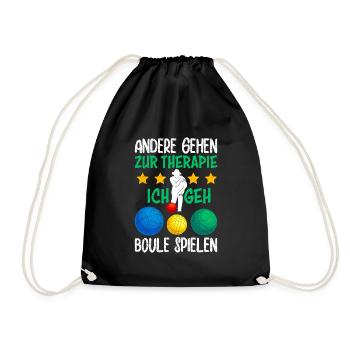 Boule Spruch andere gehen zur Therapie Ich boule - Turnbeutel - Schwarz - Vorne