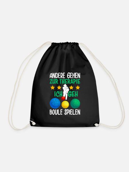 Boule Spruch andere gehen zur Therapie Ich boule - Turnbeutel - Schwarz