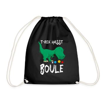 Lustiger Boule Spruch TRex hasst Boule Boccia - Turnbeutel - Schwarz - Vorne