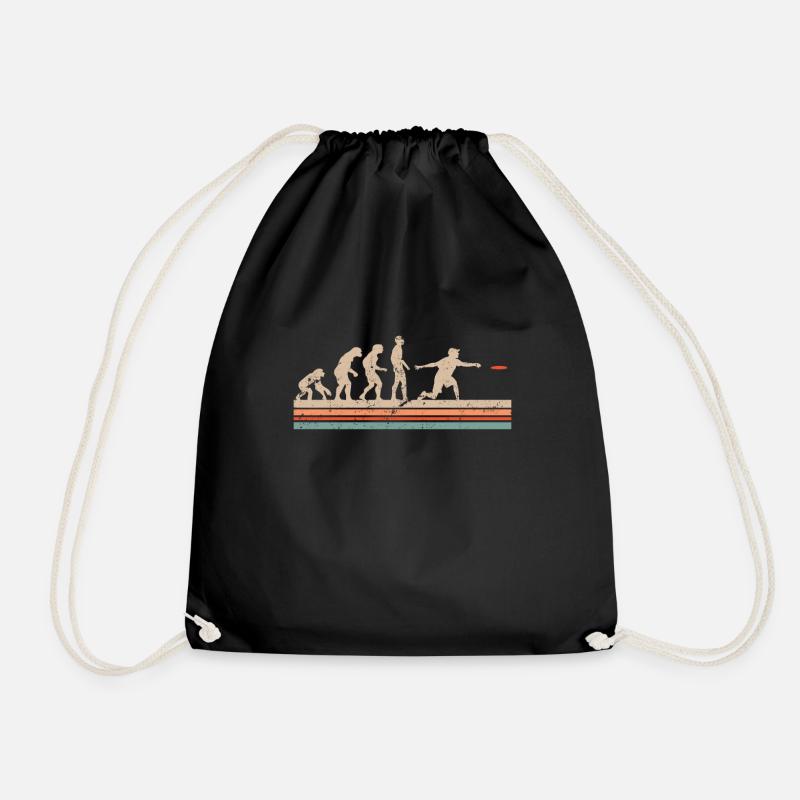 Disc Golf and Ultimate Frisbee Gift Vintage - Drawstring Bag - black