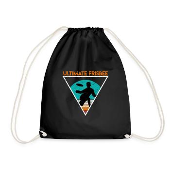 Retro Ultimate Frisbee - Turnbeutel - Schwarz - Vorne