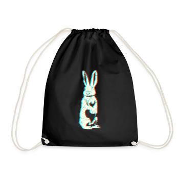 Easter Rabbit Rabbit Rodent Animal Gift - Drawstring Bag - black - Front