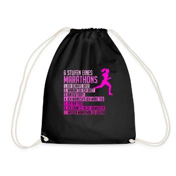 Lustiger Marathon Spruch Läuferin Frauen Geschenk - Turnbeutel - Schwarz - Vorne