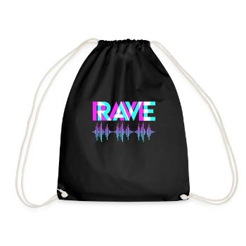 Rave Techno Music Synthesizer DJ Geschenk - Turnbeutel - Schwarz - Vorne