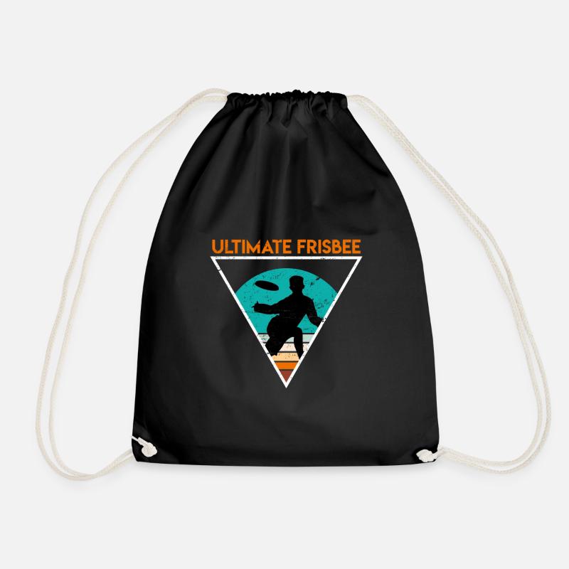 Retro Ultimate Frisbee - Turnbeutel - Schwarz