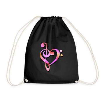 Techno Music Bass Wrench Clef Clef - Drawstring Bag - black - Front