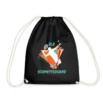 Old Schmetterhand lustiger Tennis Spruch Kunst - Turnbeutel - Schwarz - Vorne