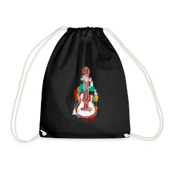 Musiker Gitarre Akustikgitarre E-Gitarre Gitarrist - Turnbeutel - Schwarz - Vorne