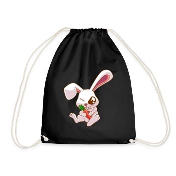 EInäugiger Hase Zombie Kaninchen Geschenk - Turnbeutel - Schwarz - Vorne