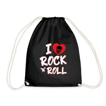 I love Rock and Roll - Drawstring Bag - black - Front