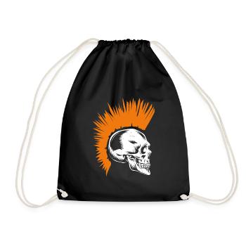 Rock Music Punk Rock Skull Skeleton - Drawstring Bag - black - Front