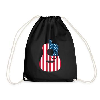Musicien guitare guitare acoustique USA Drapeau Amérique - Sac de sport léger - noir - Devant