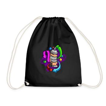 Graffiti Kunst Street Art Hip Hop Graffito - Drawstring Bag - black - Front