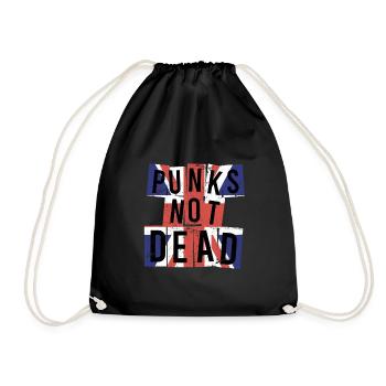 Rocker Rock Music Saying Punk is not Dead Punk Rock - Drawstring Bag - black - Front