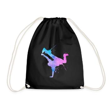 Street Art Breakdancer Modern Abstract Art - Drawstring Bag - black - Front